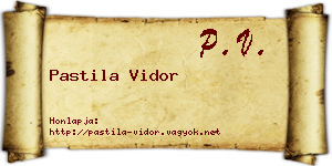 Pastila Vidor névjegykártya